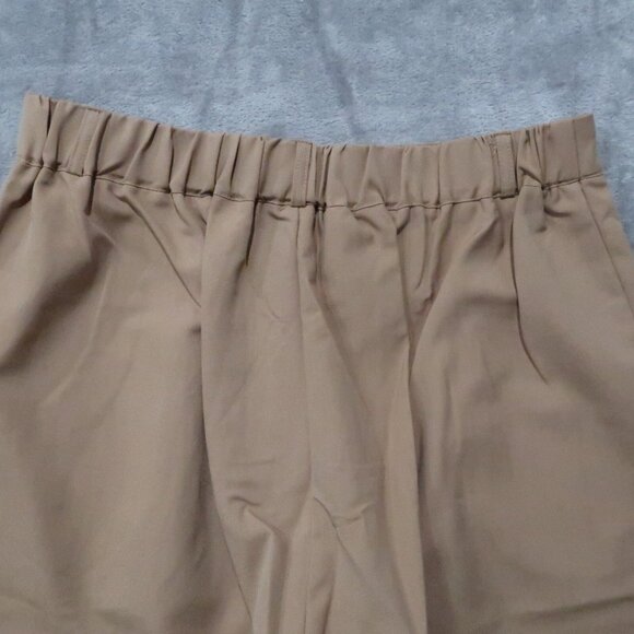 Shorts Womens L Brown Bermuda Pleated Trouser Tailored Modest Minimalist Office - Picture 5 of 16